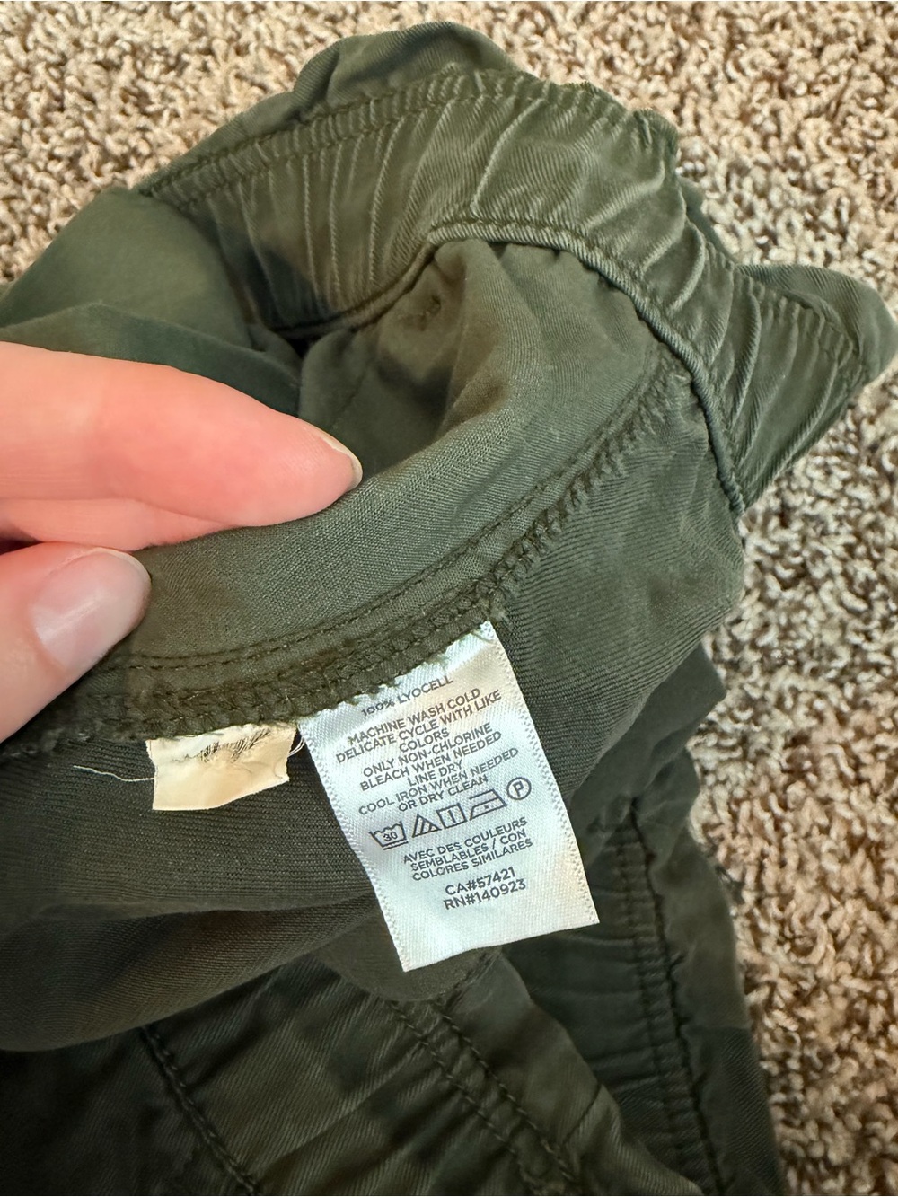 LOFT Olive Drawstring Shorts - Picture 4 of 4